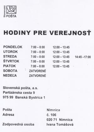 Zmena otváracích hodín pre verejnosť od 1.7.2024